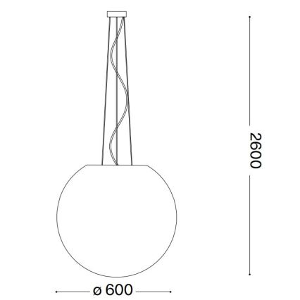 Ideal Lux - Ljuskrona med textilsladd CARTA 1xE27/60W/230V diameter 60 cm vit