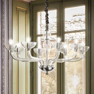 Ideal Lux – Ljuskrona med textilsladd CASANOVA 8×E14/40W/230V
