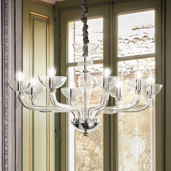 Ideal Lux – Ljuskrona med textilsladd CASANOVA 8×E14/40W/230V
