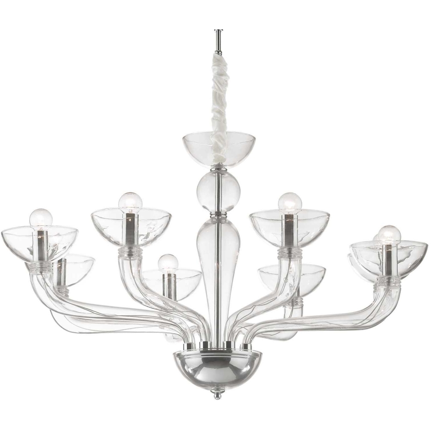 Ideal Lux – Ljuskrona med textilsladd CASANOVA 8×E14/40W/230V