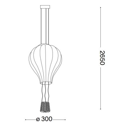 Ideal Lux - Ljuskrona med textilsladd DREAM BIG 1xE27/42W/230V diameter 30 cm