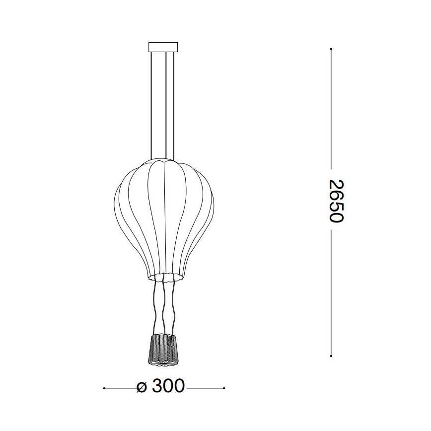 Ideal Lux - Ljuskrona med textilsladd DREAM BIG 1xE27/42W/230V diameter 30 cm