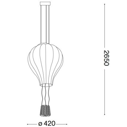 Ideal Lux - Ljuskrona med textilsladd DREAM BIG 1xE27/42W/230V diameter 42 cm