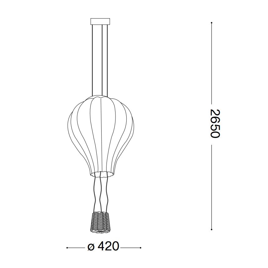 Ideal Lux - Ljuskrona med textilsladd DREAM BIG 1xE27/42W/230V diameter 42 cm
