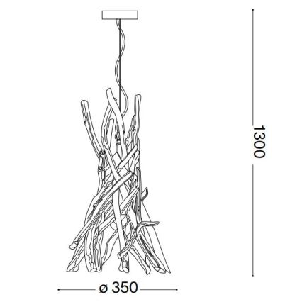 Ideal Lux - Ljuskrona med textilsladd DRIFTWOOD 1xE27/60W/230V guava