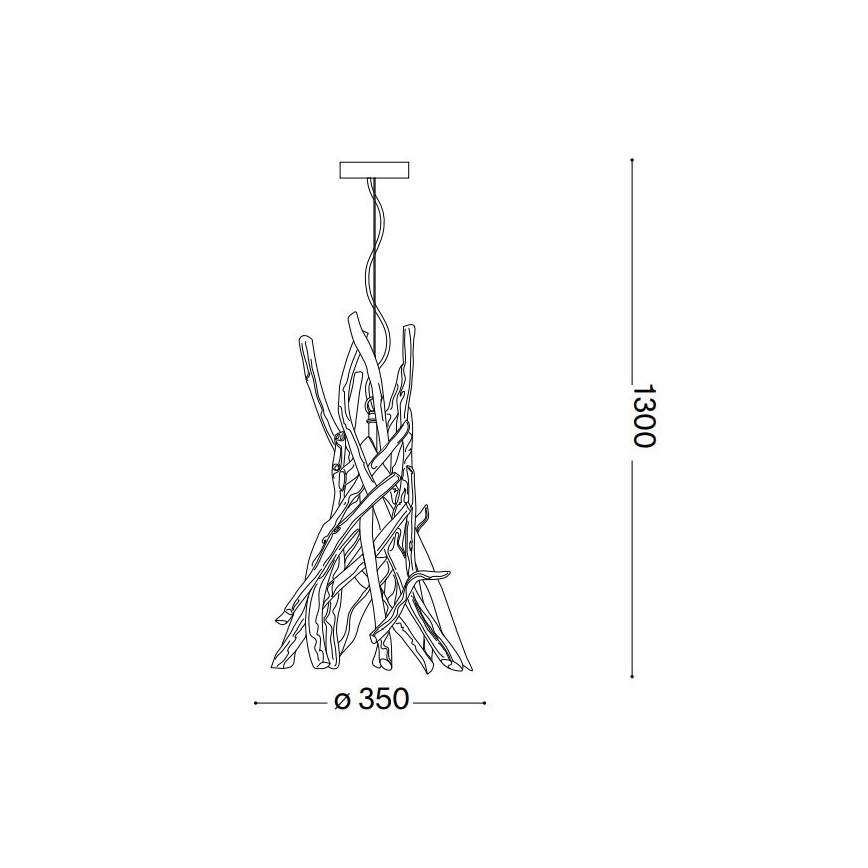 Ideal Lux - Ljuskrona med textilsladd DRIFTWOOD 1xE27/60W/230V guava