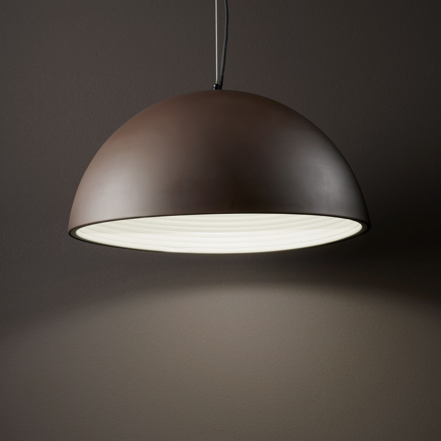 Ideal Lux - Ljuskrona med textilsladd FOLK 1xE27/60W/230V diameter 40 cm brun