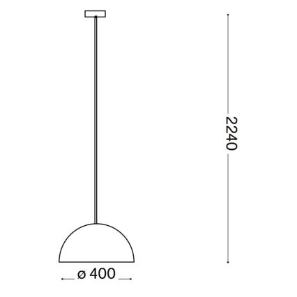 Ideal Lux - Ljuskrona med textilsladd FOLK 1xE27/60W/230V diameter 40 cm brun