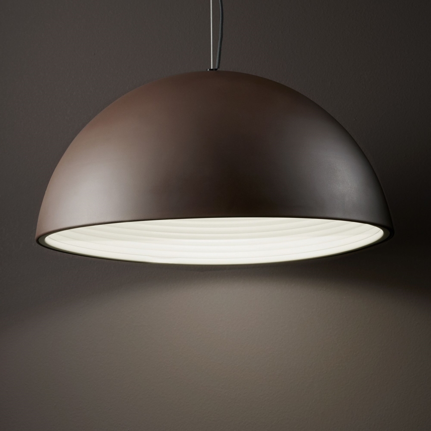 Ideal Lux - Ljuskrona med textilsladd FOLK 1xE27/60W/230V diameter 50 cm brun