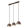 Ideal Lux - Ljuskrona med textilsladd FOLK 3xE27/60W/230V brun