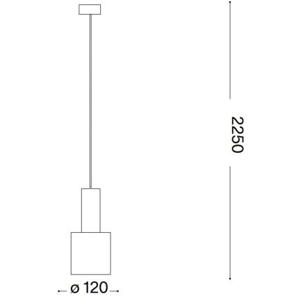 Ideal Lux - Ljuskrona med textilsladd HOLLY 1xE27/60W/230V diameter 12 cm mässing