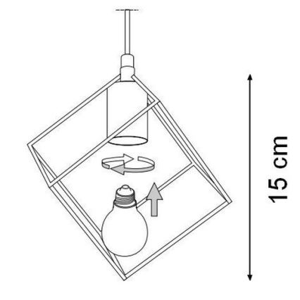 Ideal Lux - Ljuskrona med textilsladd ICE 5xE27/60W/230V diameter 50 cm svart