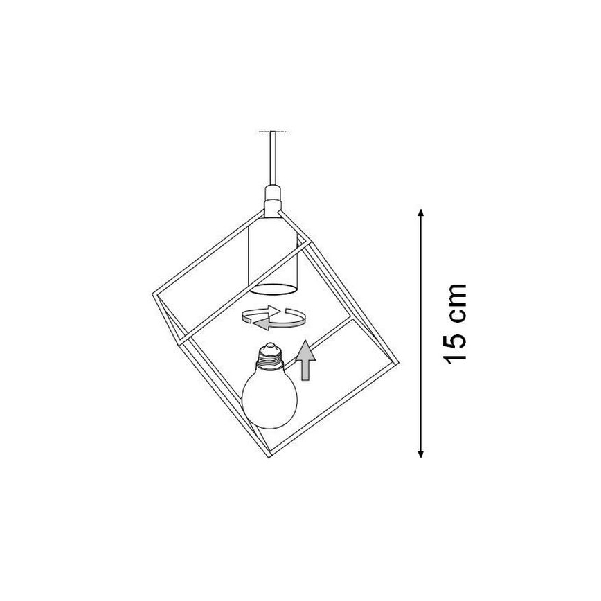 Ideal Lux - Ljuskrona med textilsladd ICE 5xE27/60W/230V diameter 50 cm vit