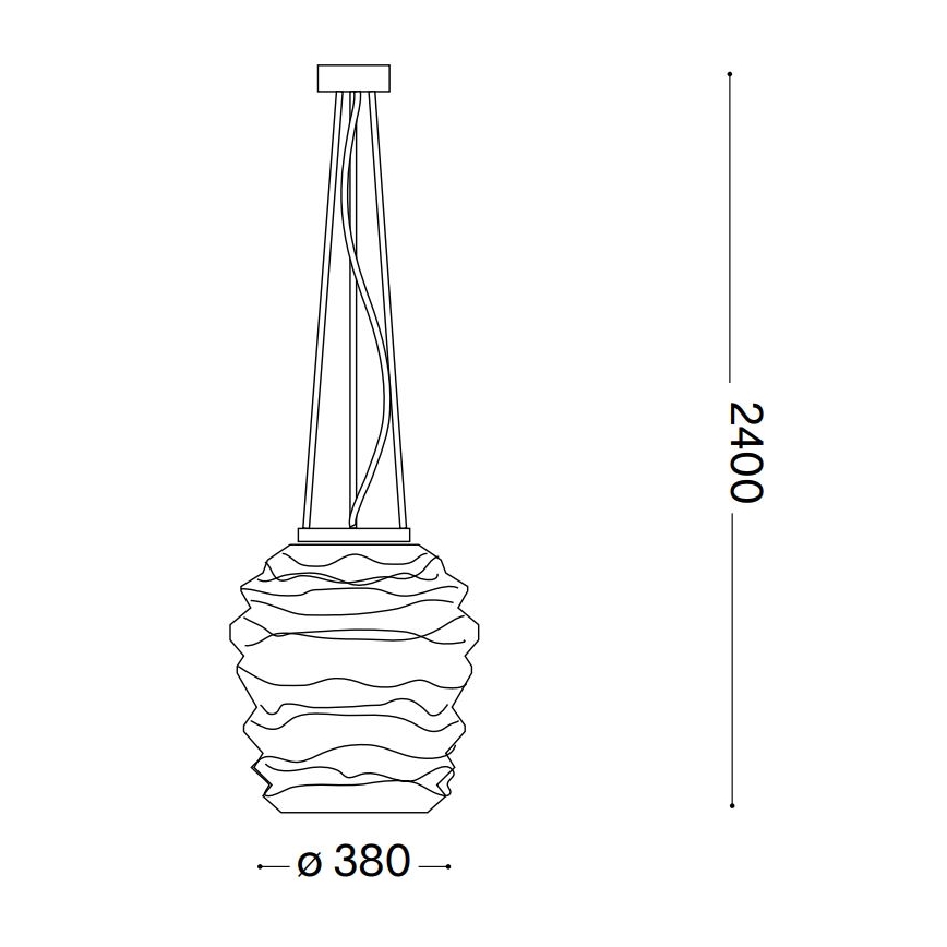 Ideal Lux - Ljuskrona med textilsladd KARMA 1xE27/60W/230V diameter 38 cm vit