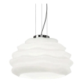 Ideal Lux - Ljuskrona med textilsladd KARMA 1xE27/60W/230V diameter 39 cm vit