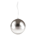 Ideal Lux - Ljuskrona med textilsladd MAPA 1xE27/42W/230V diameter 40 cm grå/rökig