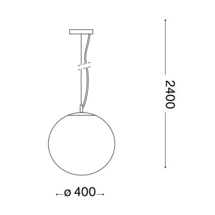 Ideal Lux - Ljuskrona med textilsladd MAPA 1xE27/42W/230V diameter 40 cm grå/rökig