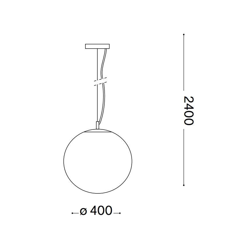 Ideal Lux - Ljuskrona med textilsladd MAPA 1xE27/42W/230V diameter 40 cm grå/rökig