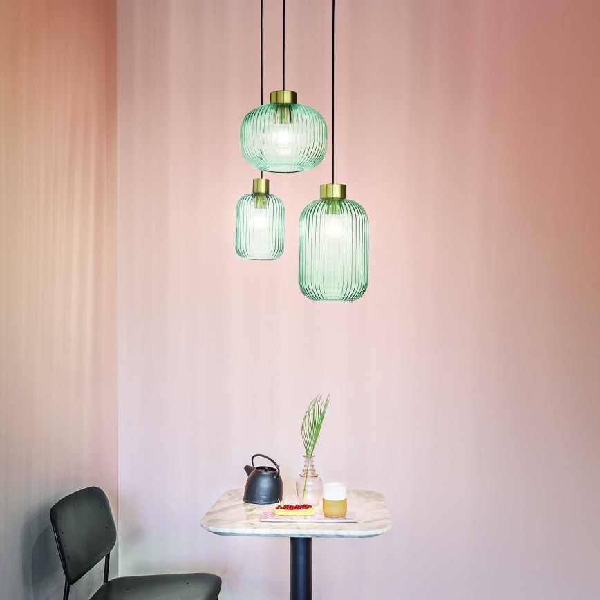 Ideal Lux - Ljuskrona med textilsladd MINT 1xE27/60W/230V diameter 20 cm grön