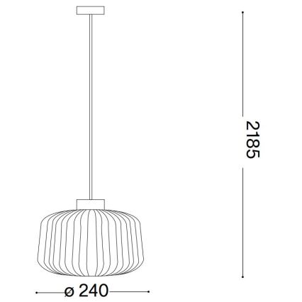 Ideal Lux - Ljuskrona med textilsladd MINT 1xE27/60W/230V diameter 24 cm grön