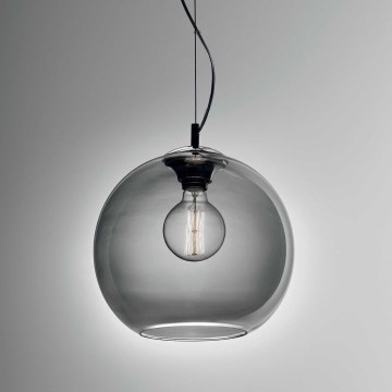 Ideal Lux - Ljuskrona med textilsladd NEMO 1xE27/42W/230V diameter 30 cm rökig