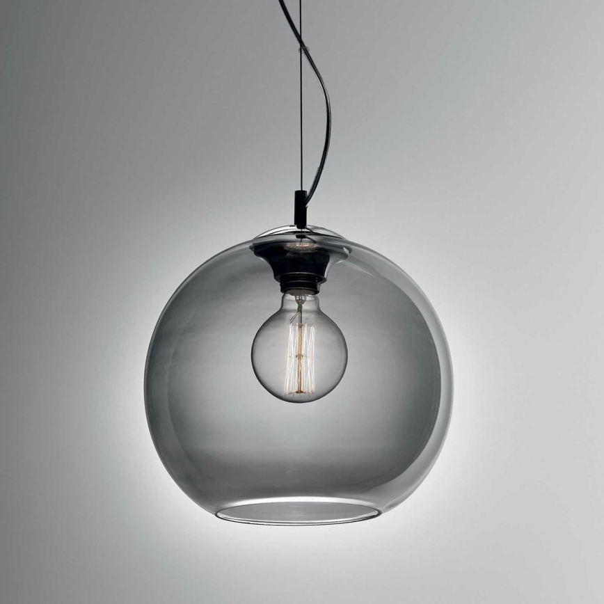 Ideal Lux - Ljuskrona med textilsladd NEMO 1xE27/42W/230V diameter 30 cm rökig