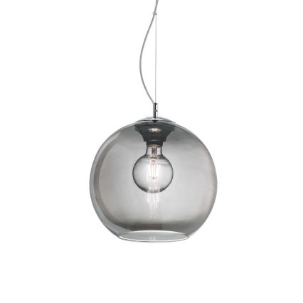 Ideal Lux - Ljuskrona med textilsladd NEMO 1xE27/42W/230V diameter 30 cm rökig