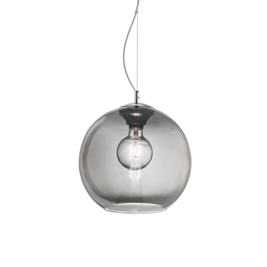 Ideal Lux - Ljuskrona med textilsladd NEMO 1xE27/42W/230V diameter 30 cm rökig