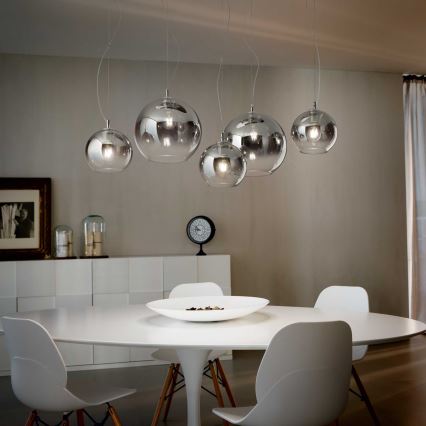 Ideal Lux - Ljuskrona med textilsladd NEMO PLUS 5xE27/42W/230V rökig