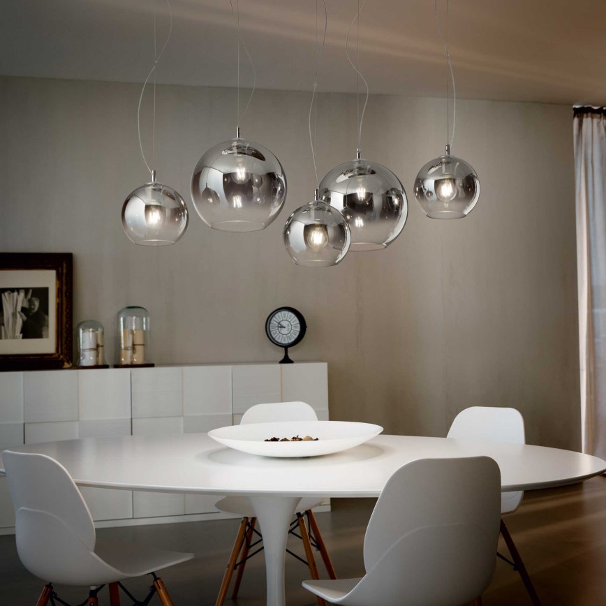 Ideal Lux - Ljuskrona med textilsladd NEMO PLUS 5xE27/42W/230V rökig