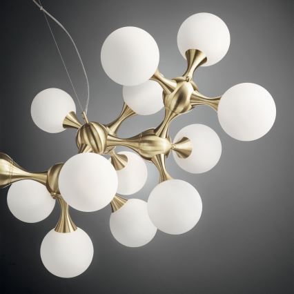 Ideal Lux - Ljuskrona med textilsladd NODI 15xE14/28W/230V mässing