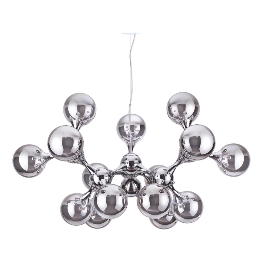 Ideal Lux - Ljuskrona med textilsladd NODI 15xE14/28W/230V skinande krom
