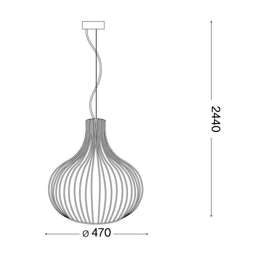 Ideal Lux - Ljuskrona med textilsladd ONION 1xE27/60W/230V diameter 47 cm