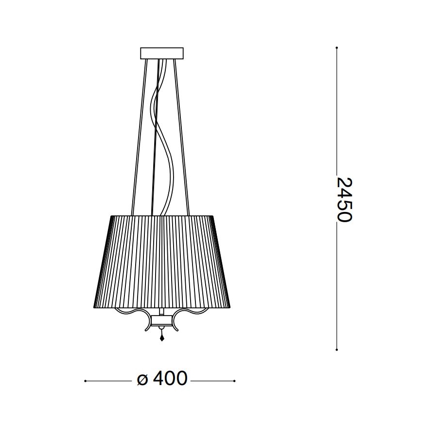 Ideal Lux - Kristallkrona med textilsladd PEGASO 3xE14/28W/230V diameter 40 cm guld