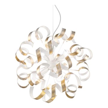Ideal Lux - Ljuskrona med textilsladd VORTEX 6xE14/40W/230V diameter 53 cm guld/patina