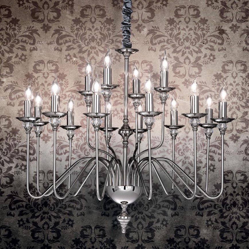 Ideal Lux - Ljuskrona på kedja ARTU 16xE14/40W/230V diameter 90 cm skinande krom