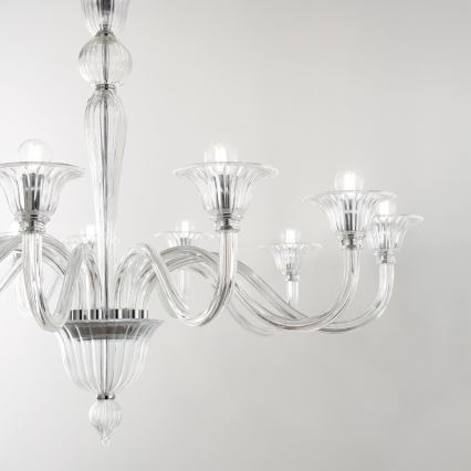 Ideal Lux - Ljuskrona på kedja BRIGITTA 12xE14/40W/230V diameter 120 cm genomskinlig