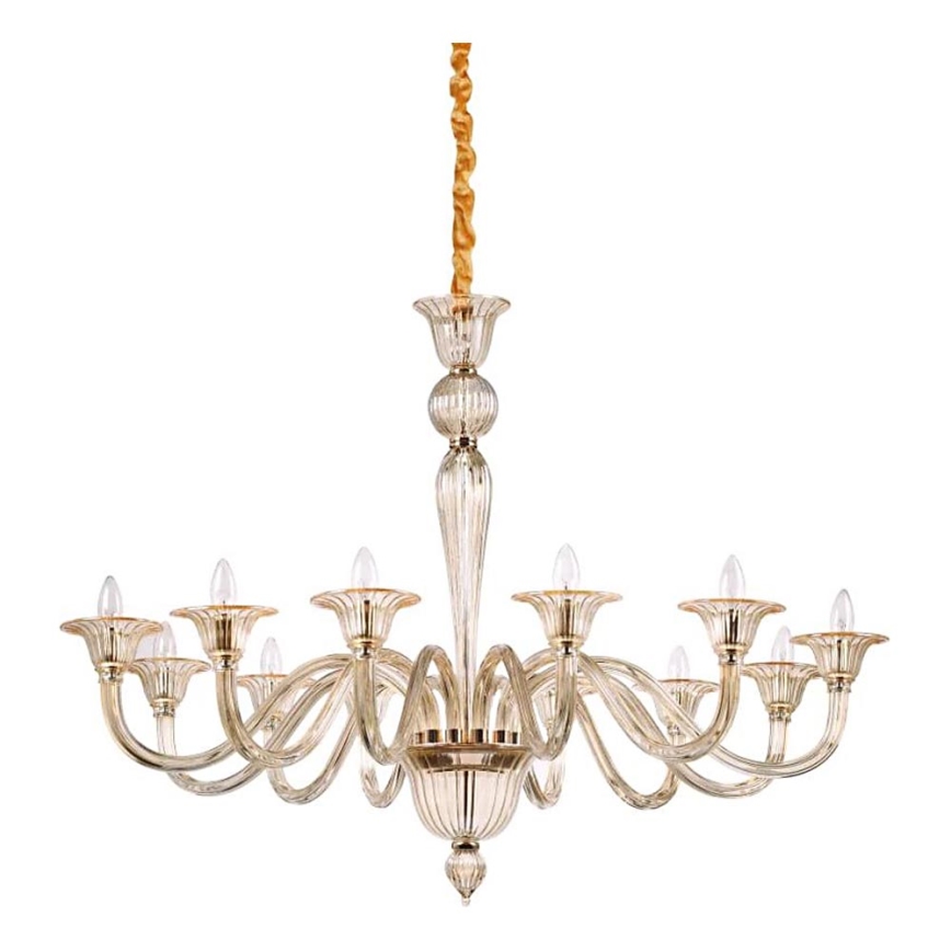 Ideal Lux - Ljuskrona på kedja BRIGITTA 12xE14/40W/230V diameter 120 cm mässing