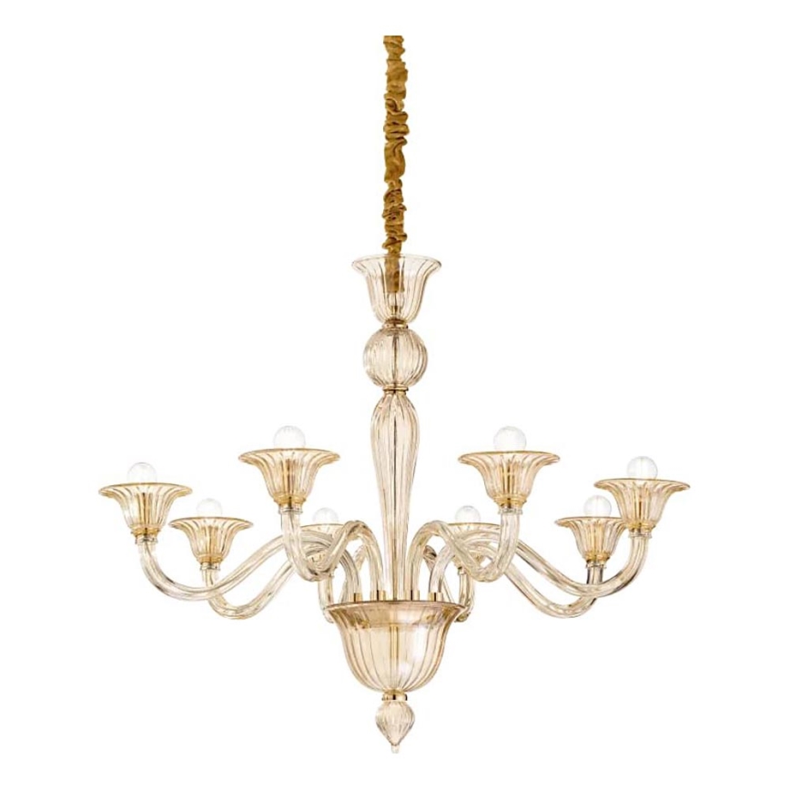 Ideal Lux - Ljuskrona på kedja BRIGITTA 8xE14/40W/230V diameter 89 cm mässing
