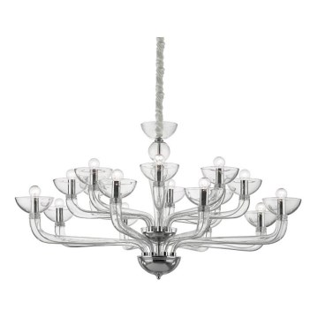 Ideal Lux - Ljuskrona på kedja CASANOVA 16xE14/40W/230V diameter 120 cm genomskinlig
