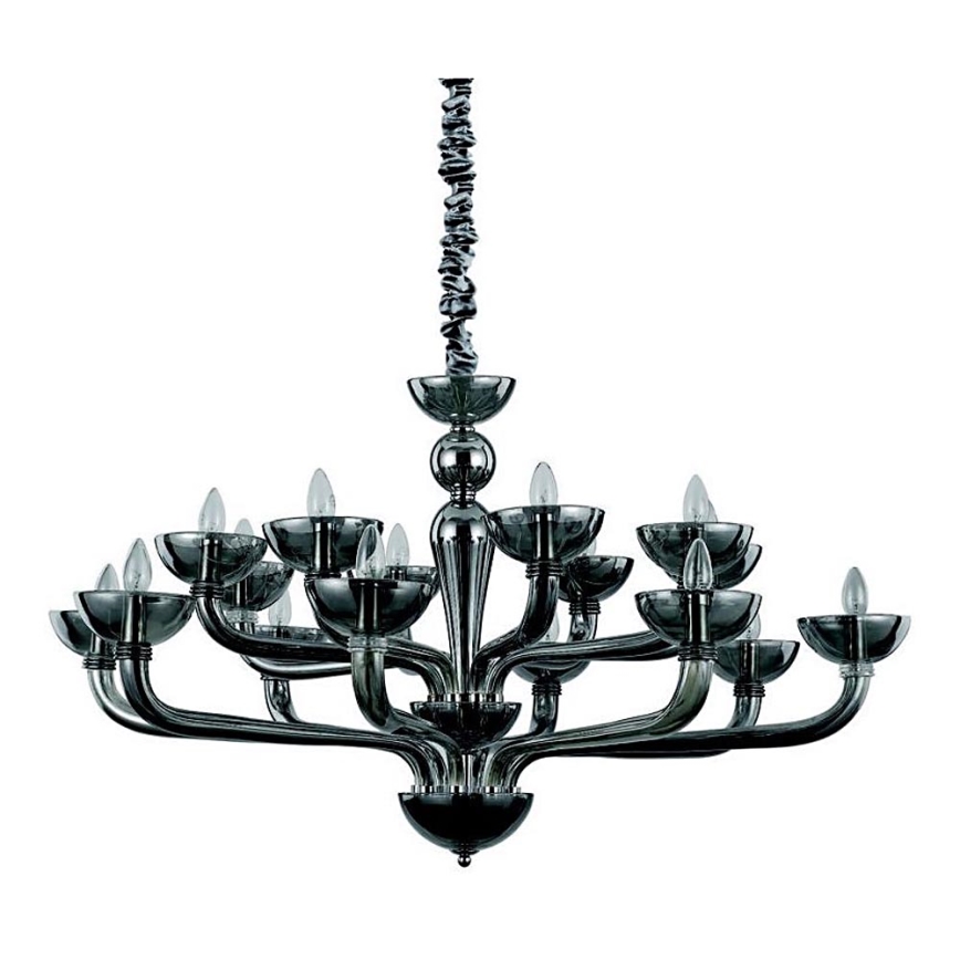 Ideal Lux - Ljuskrona på kedja CASANOVA 16xE14/40W/230V diameter 120 cm grå