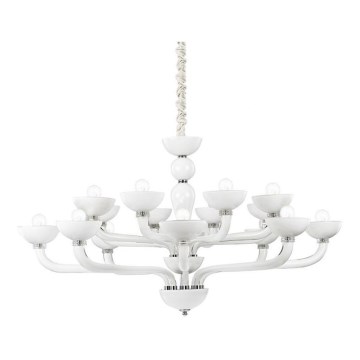 Ideal Lux - Ljuskrona på kedja CASANOVA 16xE14/40W/230V diameter 120 cm vit
