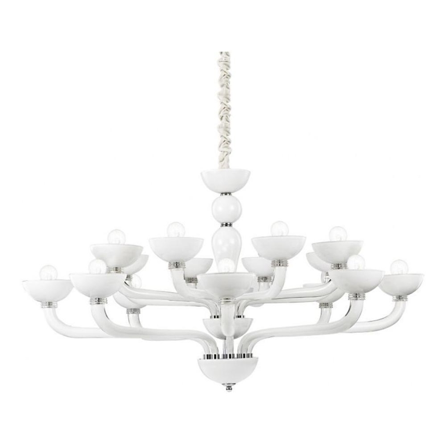 Ideal Lux - Ljuskrona på kedja CASANOVA 16xE14/40W/230V diameter 120 cm vit