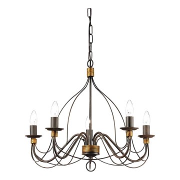Ideal Lux - Ljuskrona på kedja CORTE 5xE14/40W/230V diameter 54 cm koppar
