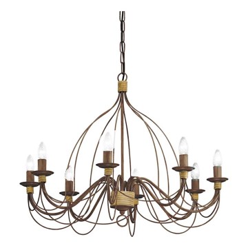 Ideal Lux - Ljuskrona på kedja CORTE 8xE14/40W/230V diameter 80 cm koppar