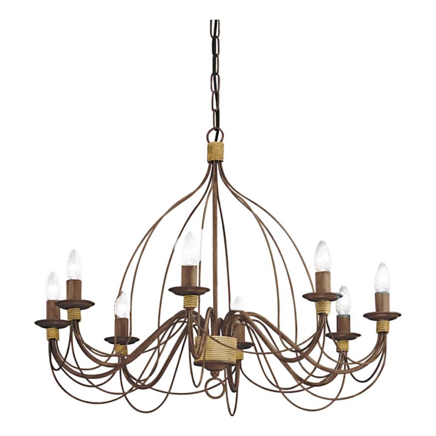 Ideal Lux - Ljuskrona på kedja CORTE 8xE14/40W/230V diameter 80 cm koppar