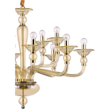 Ideal Lux - Ljuskrona på kedja DANIELI 12xE14/40W/230V diameter 94 cm mässing