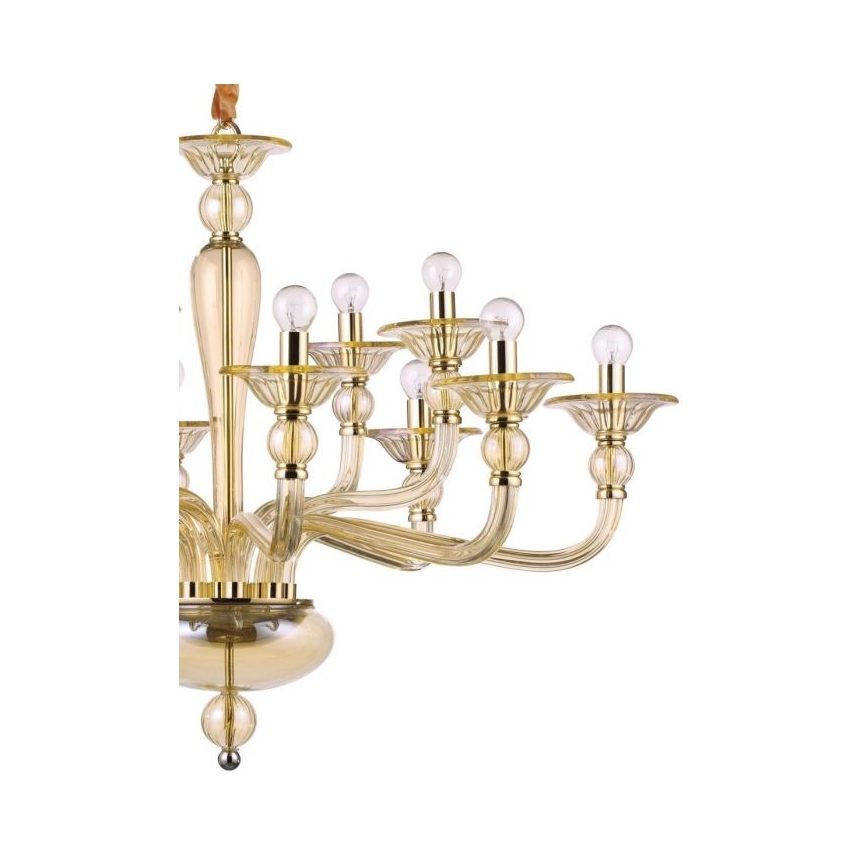 Ideal Lux - Ljuskrona på kedja DANIELI 12xE14/40W/230V diameter 94 cm mässing