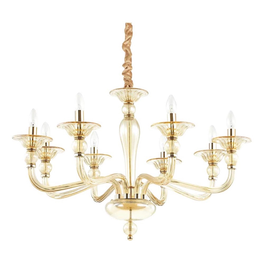 Ideal Lux - Ljuskrona på kedja DANIELI 8xE14/40W/230V diameter 85 cm mässing