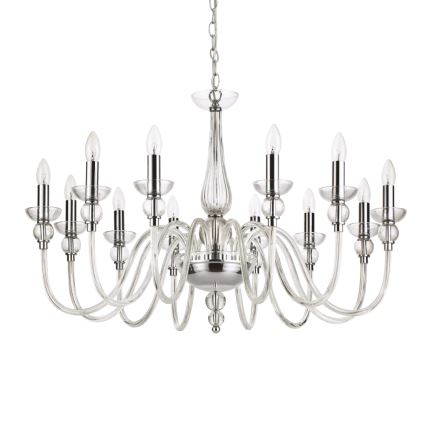 Ideal Lux - Ljuskrona på kedja DOGE 12xE14/40W/230V diameter 91 cm skinande krom